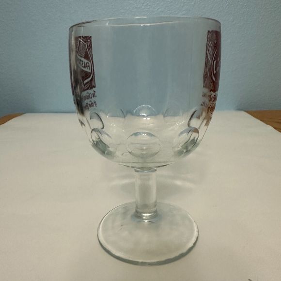 Vintage Falstaff Glass Beer Goblet Thumbprint Stemmed Mug 6 Inches Tall - Picture 3 of 10